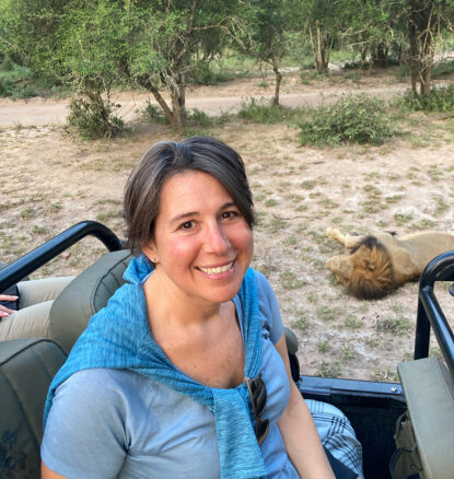 julie on game drive in south africa